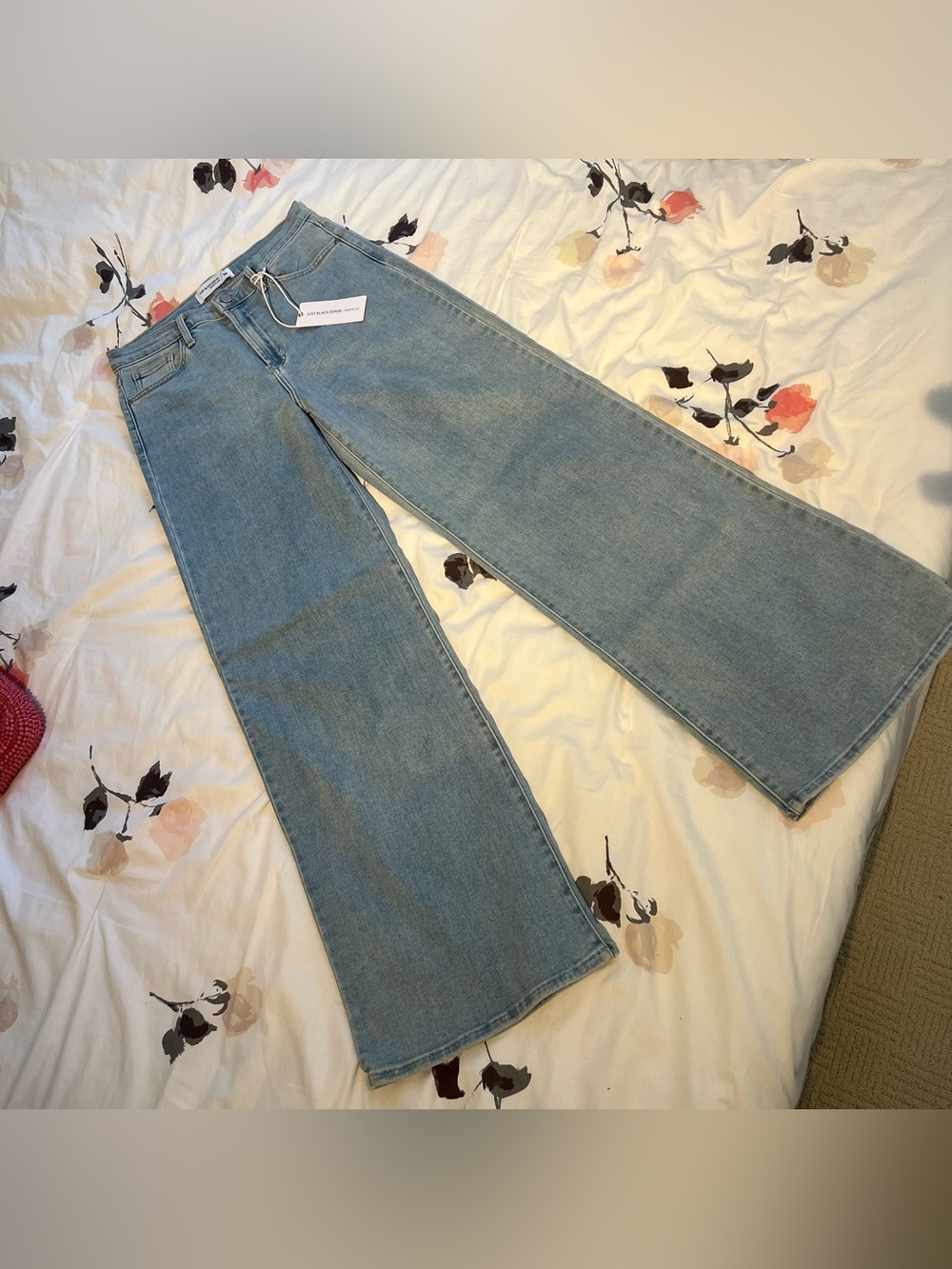 BNWT Just Black Denim Light Blue Wide-Leg Palazzo Jeans - stretchy denim